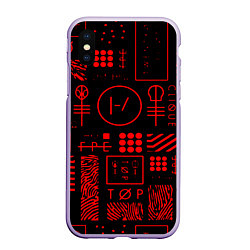 Чехол iPhone XS Max матовый Twenty one pilots pattern rock