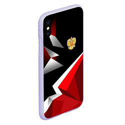 Чехол iPhone XS Max матовый Russia uniform - красный и черный, цвет: 3D-светло-сиреневый — фото 2