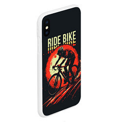 Чехол iPhone XS Max матовый Ride bike, цвет: 3D-белый — фото 2