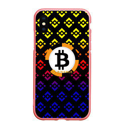 Чехол iPhone XS Max матовый Bitcoin binance