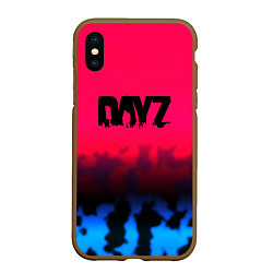 Чехол iPhone XS Max матовый Dayz камуфляж, цвет: 3D-коричневый