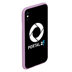 Чехол iPhone XS Max матовый Portal2 logo game, цвет: 3D-сиреневый — фото 2