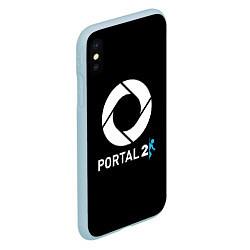 Чехол iPhone XS Max матовый Portal2 logo game, цвет: 3D-голубой — фото 2