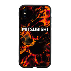 Чехол iPhone XS Max матовый Mitsubishi red lava