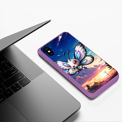 Чехол iPhone XS Max матовый Pokemon butterfree, цвет: 3D-фиолетовый — фото 2