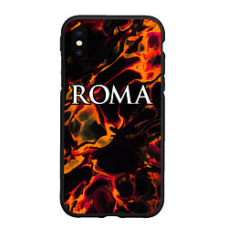 Чехол iPhone XS Max матовый Roma red lava, цвет: 3D-черный