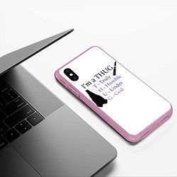 Чехол iPhone XS Max матовый Im a thug, цвет: 3D-розовый — фото 2