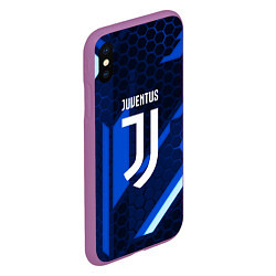 Чехол iPhone XS Max матовый Juventus sport geometry steel, цвет: 3D-фиолетовый — фото 2