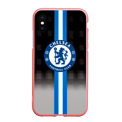 Чехол iPhone XS Max матовый Chelsea fc sport geometry