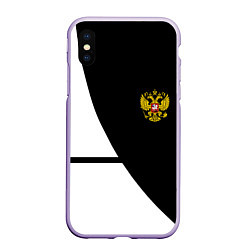 Чехол iPhone XS Max матовый Герб РФ текстура спорт