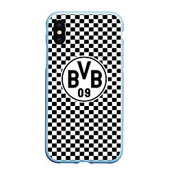 Чехол iPhone XS Max матовый Borussia клетка текстура