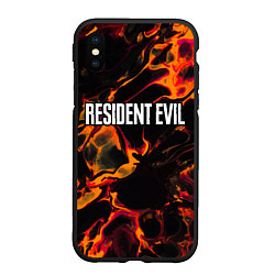 Чехол iPhone XS Max матовый Resident Evil red lava