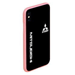 Чехол iPhone XS Max матовый Mitsubishi logo white auto, цвет: 3D-баблгам — фото 2