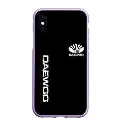 Чехол iPhone XS Max матовый Daewoo logo white, цвет: 3D-светло-сиреневый