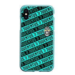 Чехол iPhone XS Max матовый Juventus pattern logo steel