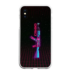Чехол iPhone XS Max матовый AK-47 Neon Rider - CS:GO, цвет: 3D-белый