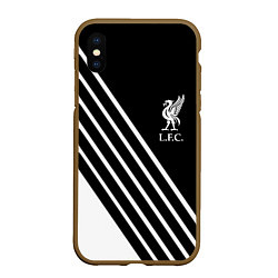 Чехол iPhone XS Max матовый Liverpool sport fc geometry, цвет: 3D-коричневый