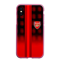 Чехол iPhone XS Max матовый Arsenal fc sport geometry steel