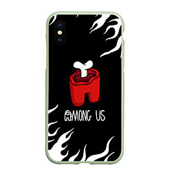 Чехол iPhone XS Max матовый Among us fire game