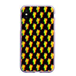 Чехол iPhone XS Max матовый Billie Eilish glitch pattern