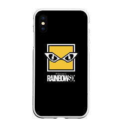 Чехол iPhone XS Max матовый Rainbow six 6 logo games, цвет: 3D-белый