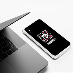 Чехол iPhone XS Max матовый Радуга 6 шутер гейм, цвет: 3D-белый — фото 2
