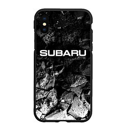 Чехол iPhone XS Max матовый Subaru black graphite