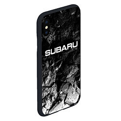 Чехол iPhone XS Max матовый Subaru black graphite, цвет: 3D-черный — фото 2