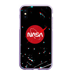 Чехол iPhone XS Max матовый NASA glitch splash