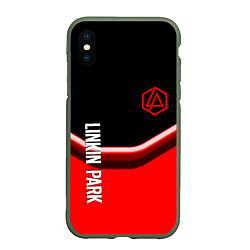 Чехол iPhone XS Max матовый Linkin park geometry line steel