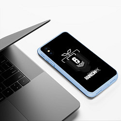 Чехол iPhone XS Max матовый Радуга лого гейм, цвет: 3D-голубой — фото 2