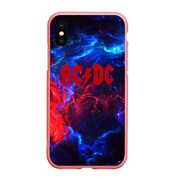 Чехол iPhone XS Max матовый AC DC space