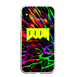 Чехол iPhone XS Max матовый Doom optical colors