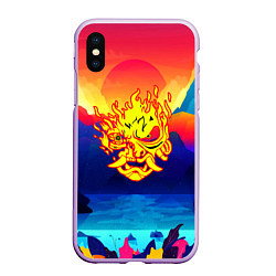 Чехол iPhone XS Max матовый Samurai fire logo japan