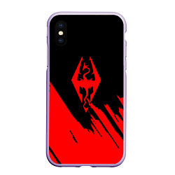 Чехол iPhone XS Max матовый The elder scrolls красные штрихи