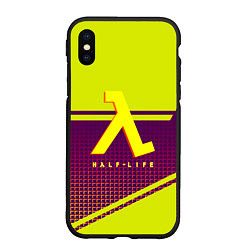 Чехол iPhone XS Max матовый Half life geometry valve logo, цвет: 3D-черный