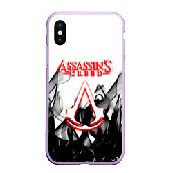 Чехол iPhone XS Max матовый Assassins Creed огненное лого гейм