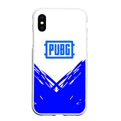 Чехол iPhone XS Max матовый PUBG синие краски