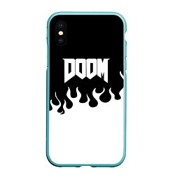 Чехол iPhone XS Max матовый Doom fire white