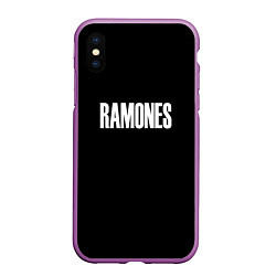 Чехол iPhone XS Max матовый Ramones white logo