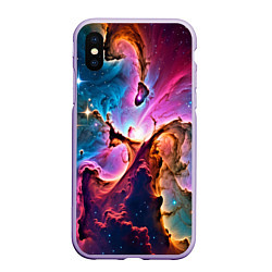 Чехол iPhone XS Max матовый Космос и сияние звезд