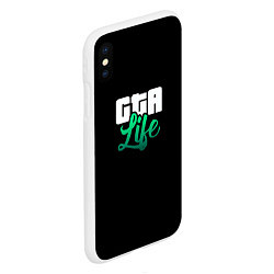 Чехол iPhone XS Max матовый GTA life logo, цвет: 3D-белый — фото 2