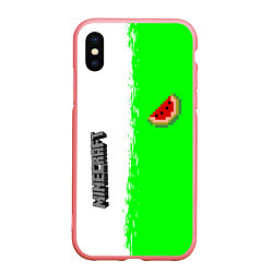 Чехол iPhone XS Max матовый Minecraft colors green game