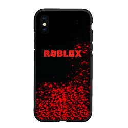 Чехол iPhone XS Max матовый Roblox красные краски