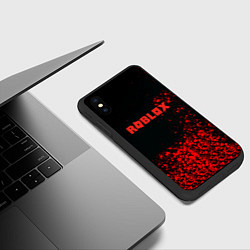 Чехол iPhone XS Max матовый Roblox красные краски, цвет: 3D-черный — фото 2