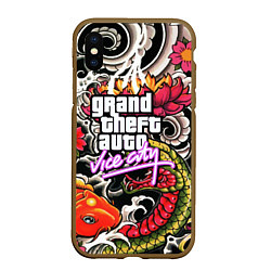 Чехол iPhone XS Max матовый GTA vice city yakudza