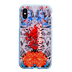 Чехол iPhone XS Max матовый Cyberpunk 2077 samurai tatoo