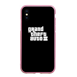 Чехол iPhone XS Max матовый GTA3 logo, цвет: 3D-розовый