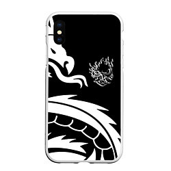 Чехол iPhone XS Max матовый Samurai dragon steel japan