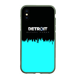 Чехол iPhone XS Max матовый Detroit become human rk800, цвет: 3D-темно-зеленый